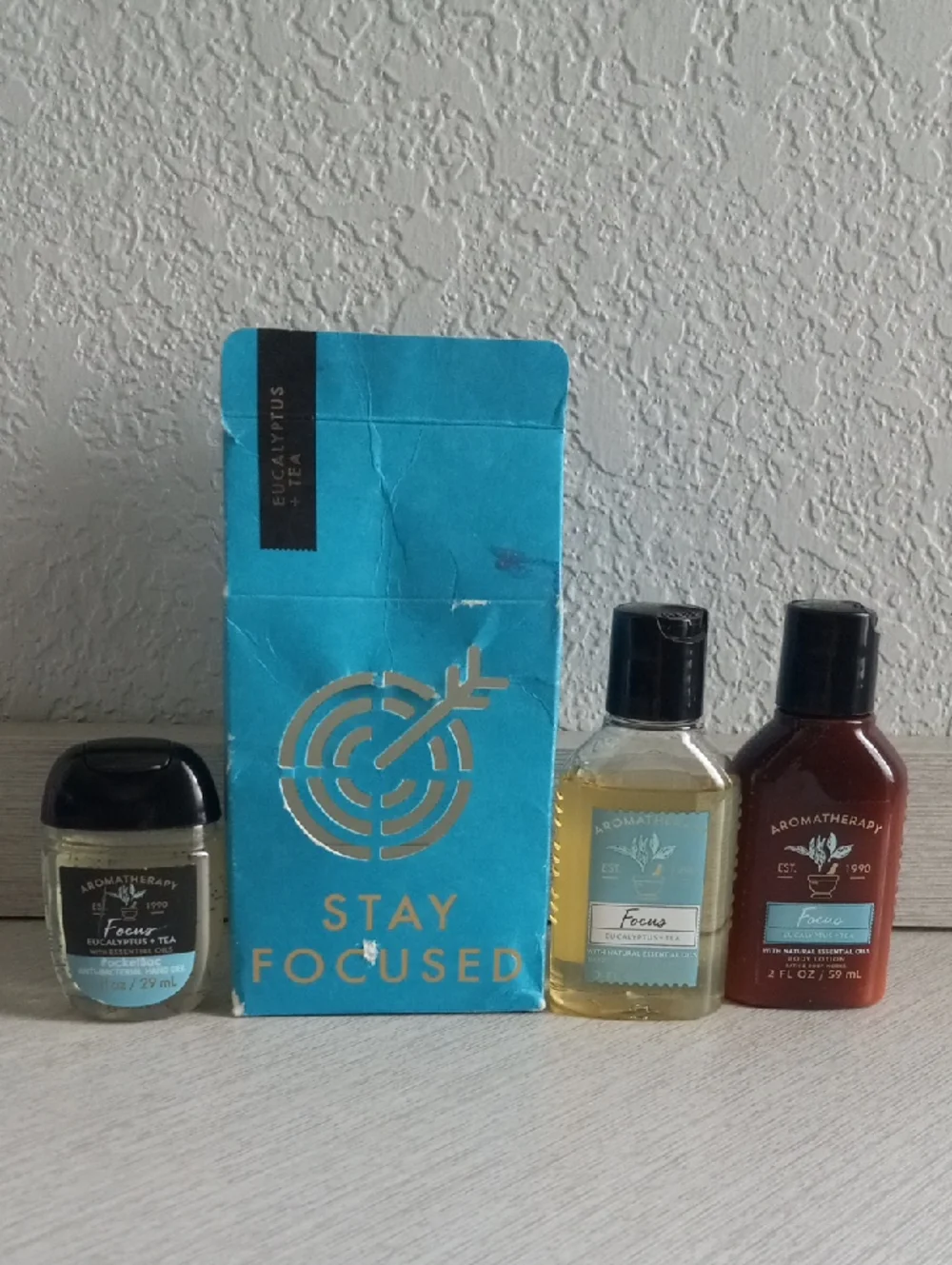 Bath & Body Works Focus Eucalyotus Tea Travel Set Aromatherapy Discontinued